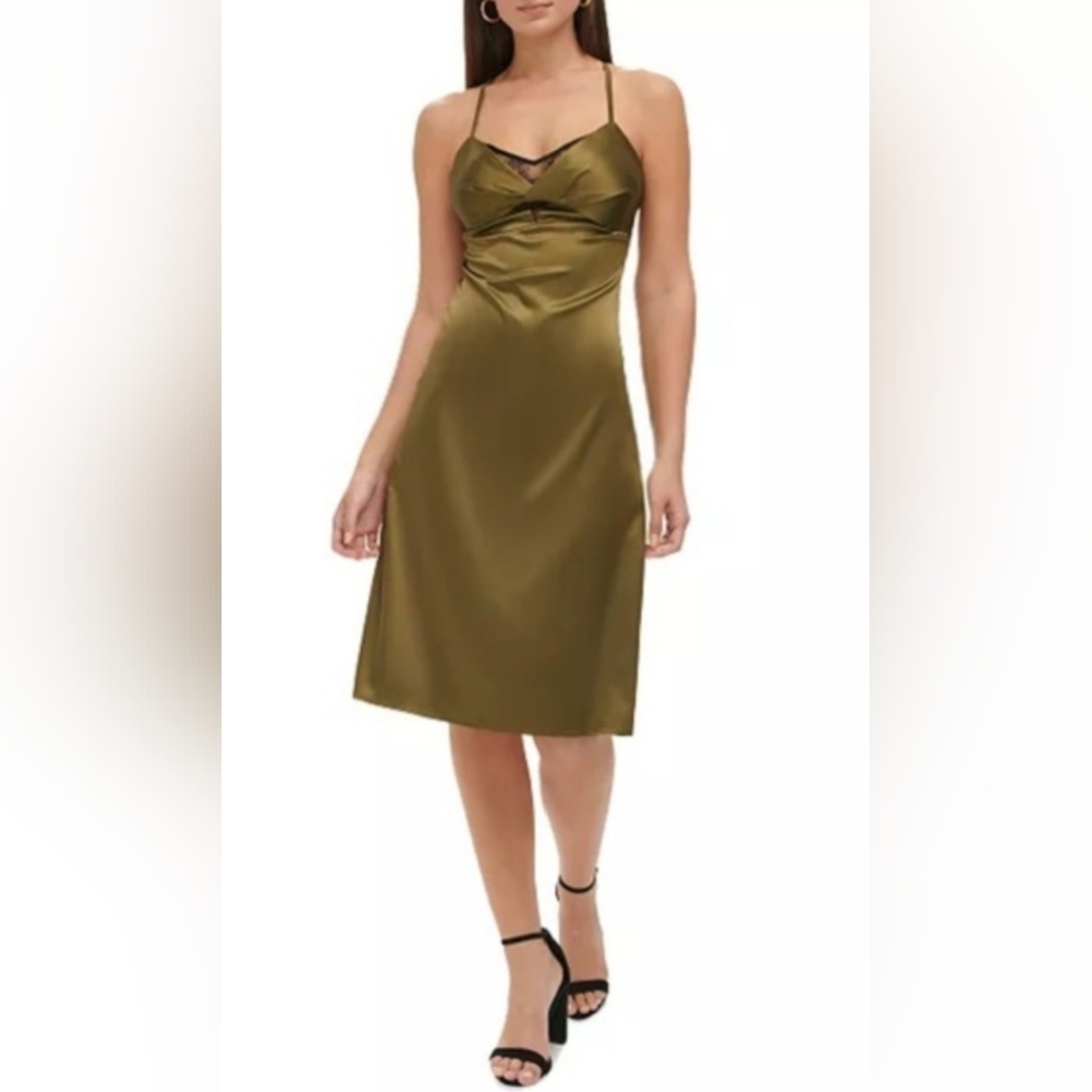NWT Guess Spaghetti Strap Satin Dress